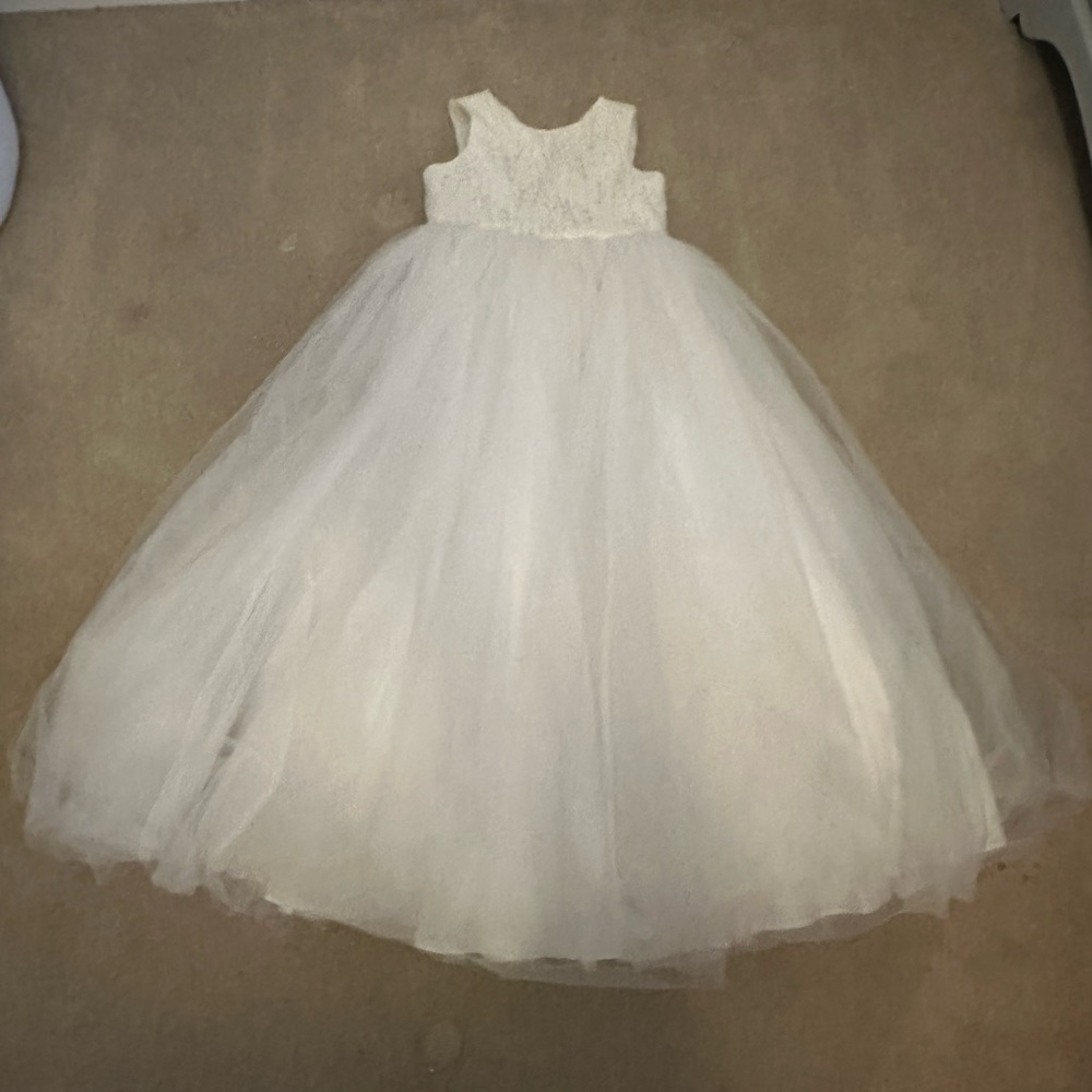 David's Bridal Ivory Kids Formal Dress